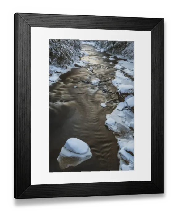 Framed Print : USA, West Virginia, Blackwater Falls State Park. Forest and stream in winter. Credit as Framed Print : USA, West Virginia, Blackwater Falls State Park. Forest and stream in winter. Credit as