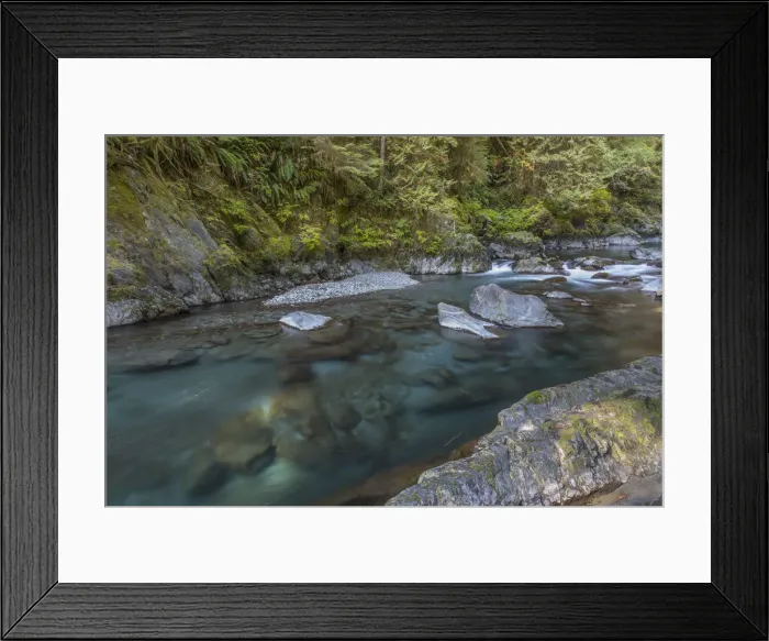 Framed Print : USA, Washington State, Olympic National Park. Quinault River landscape. Credit as