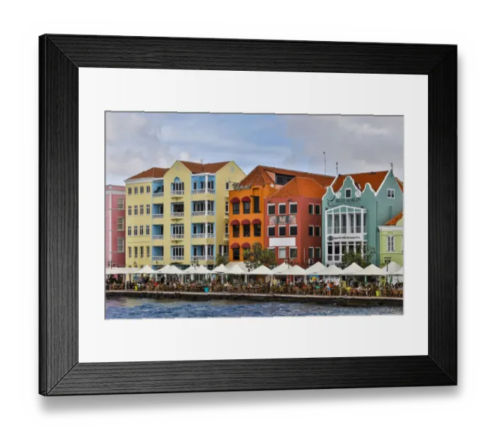 Framed Print : Lesser Antilles, Curacao, Willemstad. People relaxing along the waterfront Framed Print : Lesser Antilles, Curacao, Willemstad. People relaxing along the waterfront
