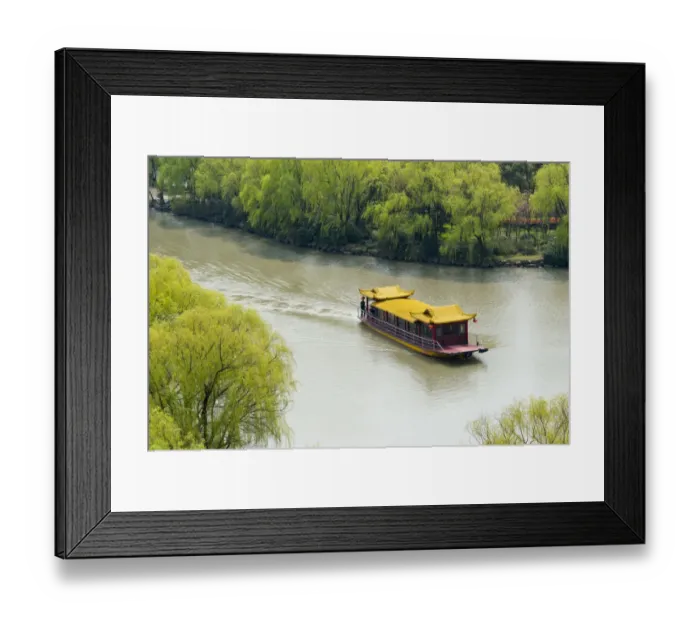 Framed Print : Boat on the South Lake, Jiaxing, Zhejiang Province, China