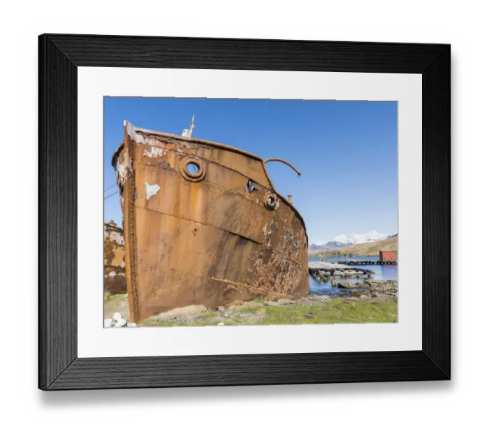 Framed Print : Wreck of the Dias in Grytviken. Grytviken Whaling Station in South Georgia Framed Print : Wreck of the Dias in Grytviken. Grytviken Whaling Station in South Georgia