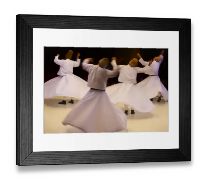 Framed Print : Whirling dervishes dancing, Goreme, Cappadocia, Turkey