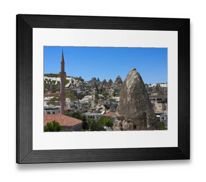 Framed Print : Houses and churches carved into rock formation, Goreme, Cappadocia, Turkey Framed Print : Houses and churches carved into rock formation, Goreme, Cappadocia, Turkey