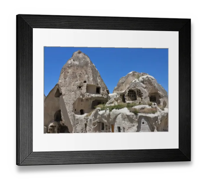 Framed Print : Houses carved into rock formation, Goreme, Cappadocia, Turkey Framed Print : Houses carved into rock formation, Goreme, Cappadocia, Turkey