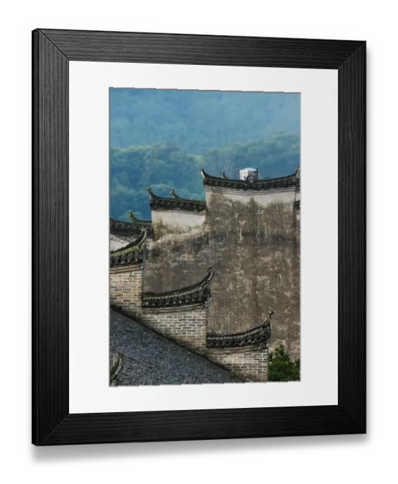 Framed Print : Tiled roofs of traditional houses, Longtan Ancient Village, Yangshuo, China Framed Print : Tiled roofs of traditional houses, Longtan Ancient Village, Yangshuo, China