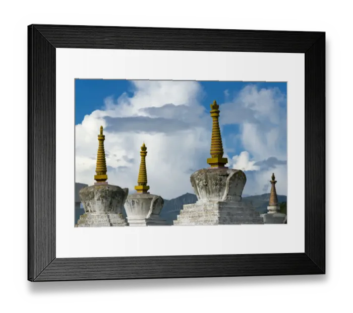 Framed Print : Chortens of Tagong Monastery, Tagong, western Sichuan, China
