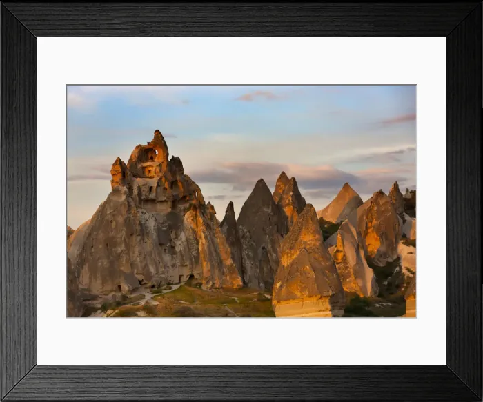 Framed Print : Rock formation in Goreme at sunset, Cappadocia (UNESCO World Heritage Site), Turkey Framed Print : Rock formation in Goreme at sunset, Cappadocia (UNESCO World Heritage Site), Turkey