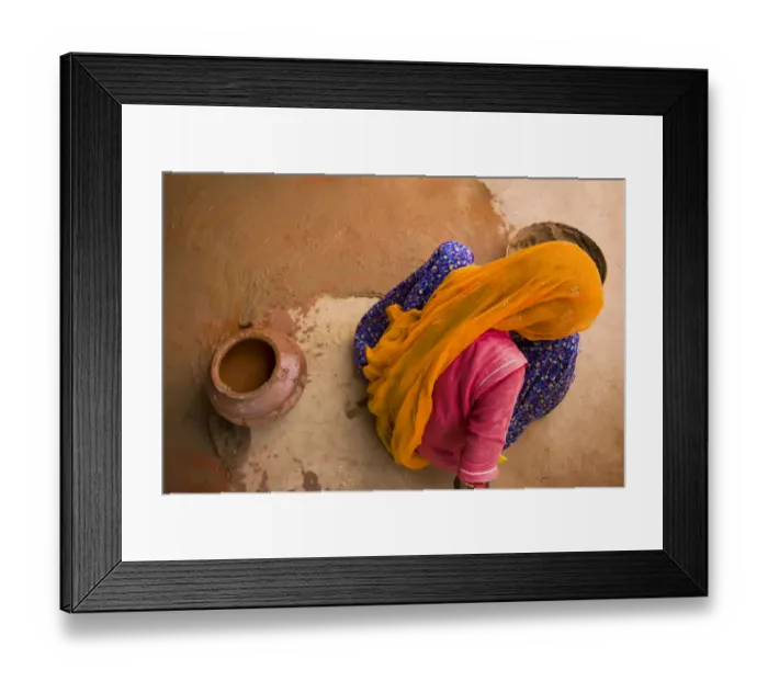 Framed Print : India, Rajasthan. Woman painting. Credit as: Jim Nilsen / Jaynes Gallery / DanitaDelimont Framed Print : India, Rajasthan. Woman painting. Credit as: Jim Nilsen / Jaynes Gallery / DanitaDelimont
