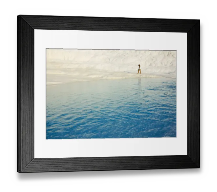 Framed Print : Tourist on travertine terraces of Pamukkale, Turkey (UNESCO World Heritage Site) Framed Print : Tourist on travertine terraces of Pamukkale, Turkey (UNESCO World Heritage Site)