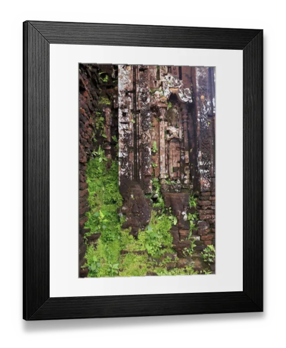 Framed Print : Encroaching moss and Hindu statues at My Son Sanctuary, Quang Nam Province, Vietnam Framed Print : Encroaching moss and Hindu statues at My Son Sanctuary, Quang Nam Province, Vietnam
