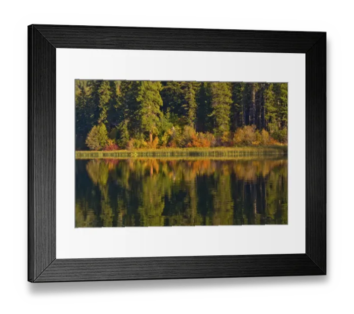 Framed Print : Autumn reflection, Fish Lake, Wenatchee National Forest, Washington State, USA