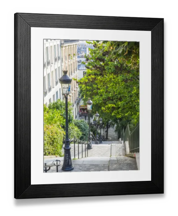 Framed Print : Stairs leading up to Montmartre Framed Print : Stairs leading up to Montmartre