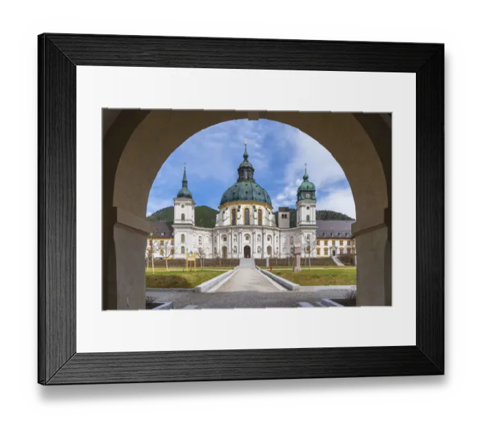 Framed Print : Ettal Abbey seen through the entrance arch Framed Print : Ettal Abbey seen through the entrance arch