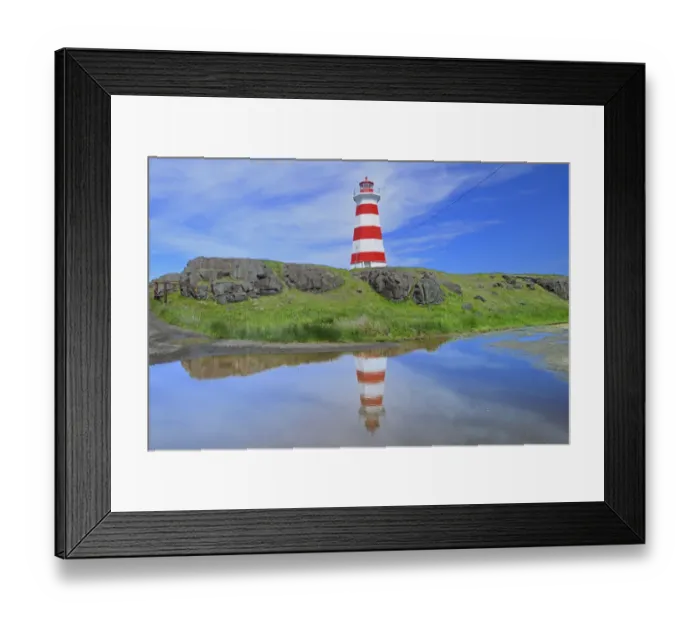 Framed Print : Canada, Nova Scotia, Brier Island. Reflection of Brier Island Lighthouse in pond Framed Print : Canada, Nova Scotia, Brier Island. Reflection of Brier Island Lighthouse in pond