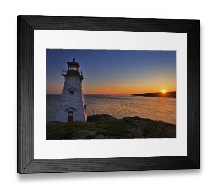 Framed Print : Canada, Nova Scotia, Long Island. Boars Head Lighthouse at sunrise. Credit as Framed Print : Canada, Nova Scotia, Long Island. Boars Head Lighthouse at sunrise. Credit as