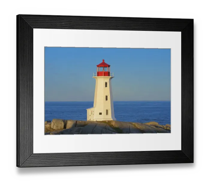 Framed Print : Canada, Nova Scotia. Peggys Cove Lighthouse at dawn Framed Print : Canada, Nova Scotia. Peggys Cove Lighthouse at dawn
