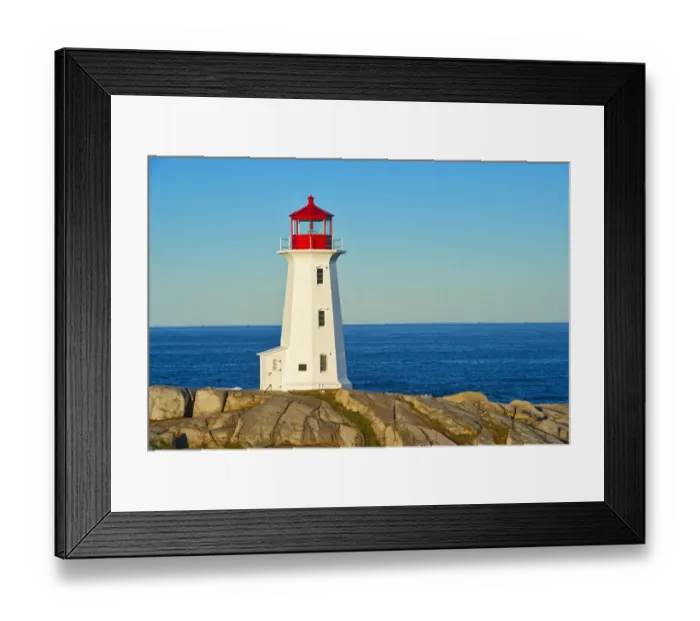 Framed Print : Canada, Nova Scotia. Peggys Cove Lighthouse at dawn Framed Print : Canada, Nova Scotia. Peggys Cove Lighthouse at dawn