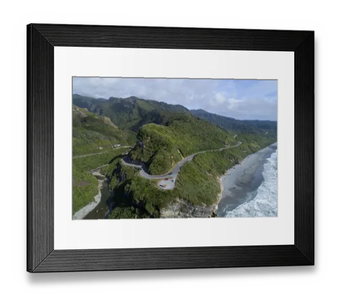Framed Print : State Highway Six at Ten Mile Creek, north of Greymouth, West Coast, South Island