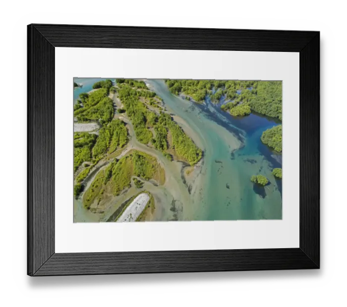 Framed Print : Channels of Clutha River entering Lake Dunstan, Central Otago, South Island, New Zealand Framed Print : Channels of Clutha River entering Lake Dunstan, Central Otago, South Island, New Zealand