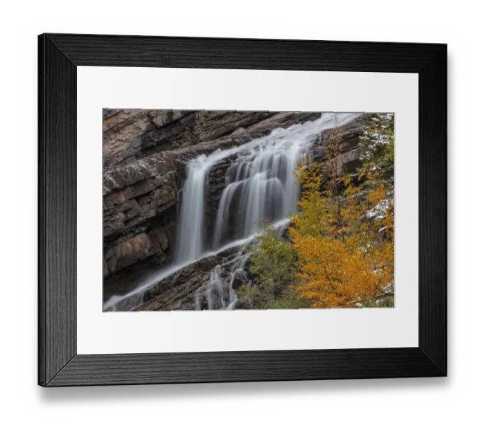 Framed Print : Cameron Falls in autumn in Waterton Lakes National Park, Alberta, Canada