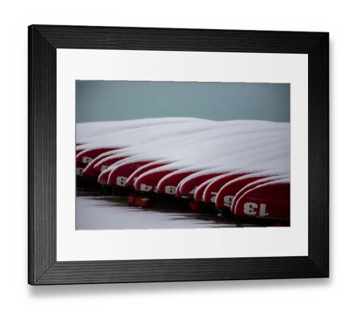 Framed Print : Fresh late summer snow on docked canoes Lake Louise, Banff National Park, Alberta, Canada Framed Print : Fresh late summer snow on docked canoes Lake Louise, Banff National Park, Alberta, Canada