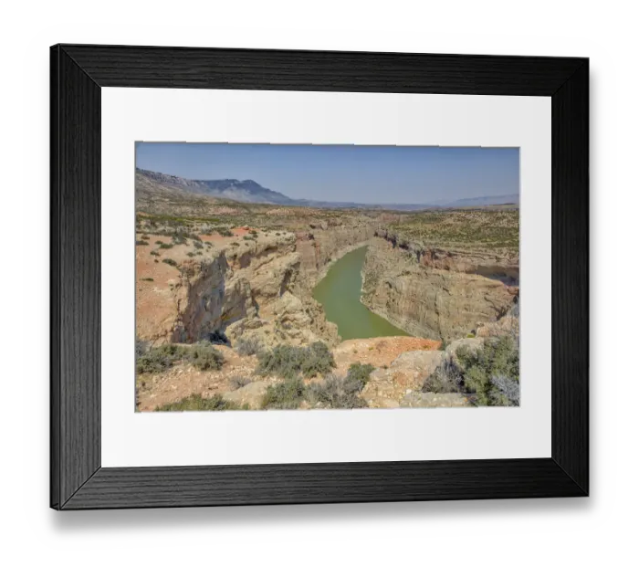 Framed Print : USA, Wyoming, Big Horn Canyon National Recreation Area. Landscape with Big Horn River