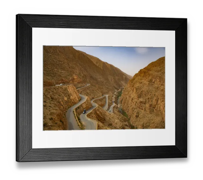 Framed Print : Dades Gorge, Dades Valley, Morocco, Zig zag Dades Gorge Valley road