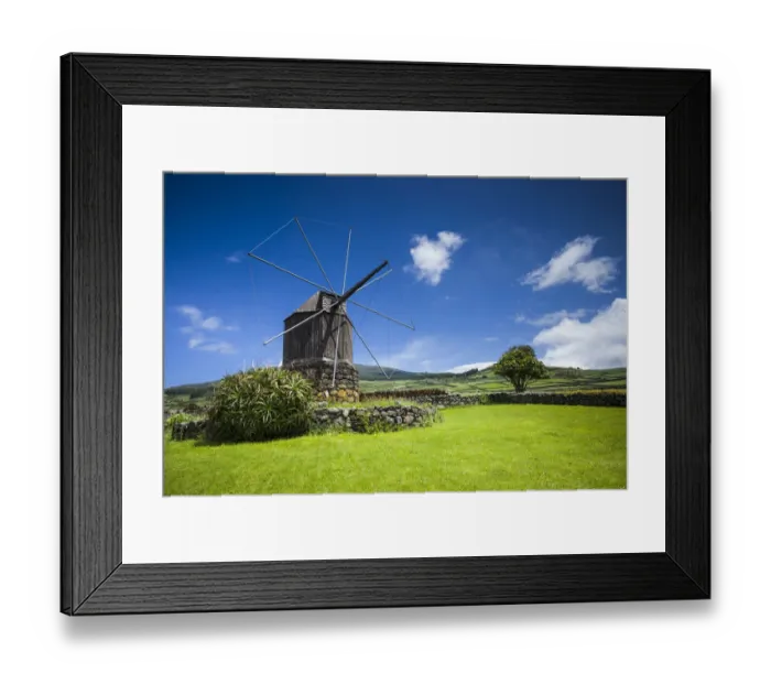 Framed Print : Portugal, Azores, Terceira Island, Doze Ribeiras. Traditional Azorean windmill Framed Print : Portugal, Azores, Terceira Island, Doze Ribeiras. Traditional Azorean windmill
