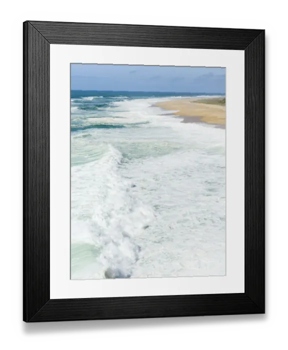 Framed Print : Huge breakers of Nazare with beach Praia do Norte Framed Print : Huge breakers of Nazare with beach Praia do Norte