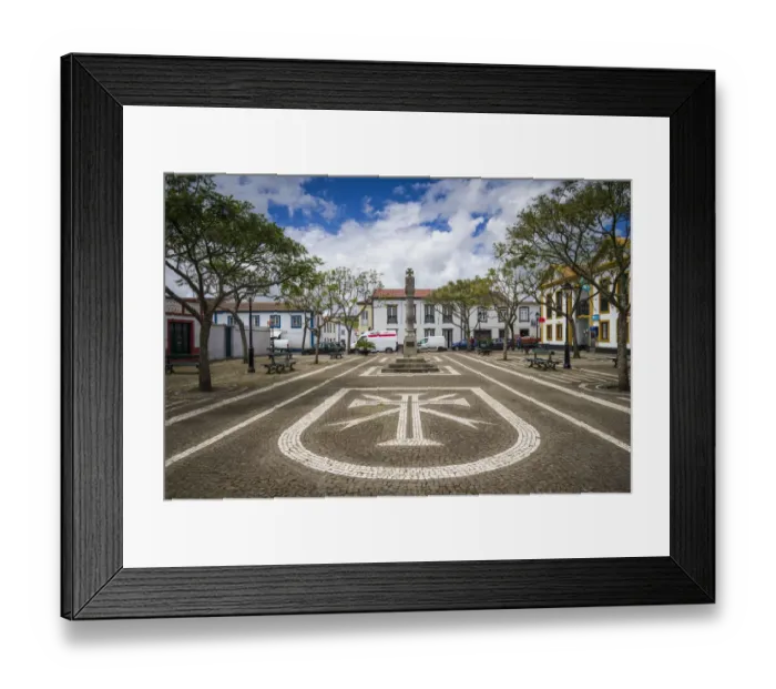 Framed Print : Portugal, Azores, Terceira Island, Sao Sebastiao. Town square Framed Print : Portugal, Azores, Terceira Island, Sao Sebastiao. Town square
