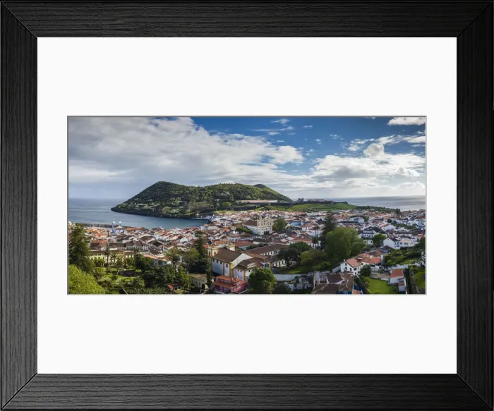 Framed Print : Portugal, Azores, Terceira Island. Angra do Heroismo from Alto da Memoria park