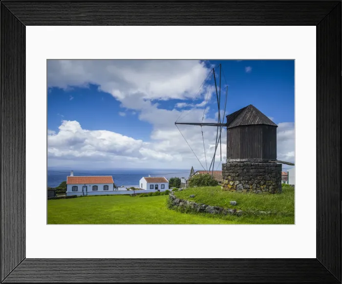 Framed Print : Portugal, Azores, Terceira Island, Doze Ribeiras. Traditional Azorean windmill Framed Print : Portugal, Azores, Terceira Island, Doze Ribeiras. Traditional Azorean windmill