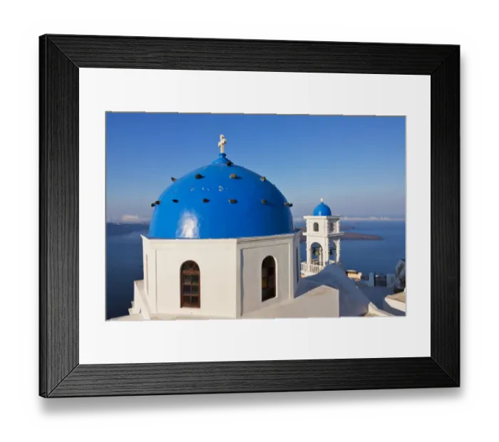 Framed Print : Church on the coast of Aegean Sea. Oia, Santorini Island, Greece Framed Print : Church on the coast of Aegean Sea. Oia, Santorini Island, Greece