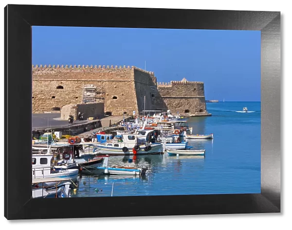 Castello a Mare (Koules Fortress) in the harbor of Heraklion, Crete Island, Greece