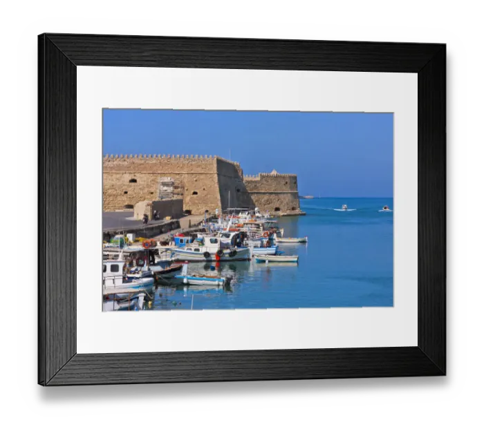Framed Print : Castello a Mare (Koules Fortress) in the harbor of Heraklion, Crete Island, Greece Framed Print : Castello a Mare (Koules Fortress) in the harbor of Heraklion, Crete Island, Greece