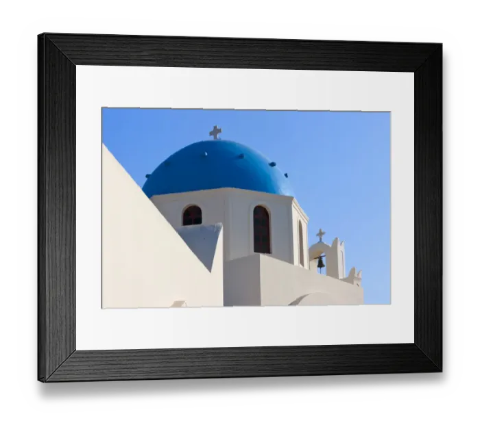 Framed Print : Church on the coast of Aegean Sea. Oia, Santorini Island, Greece Framed Print : Church on the coast of Aegean Sea. Oia, Santorini Island, Greece