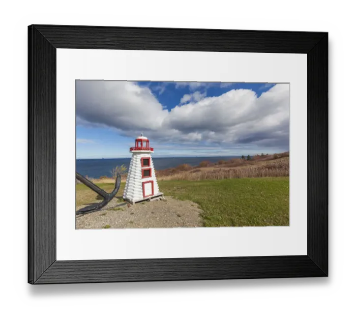 Framed Print : Canada, Quebec, L Anse-au-Griffon. Miniature lighthouse Framed Print : Canada, Quebec, L Anse-au-Griffon. Miniature lighthouse