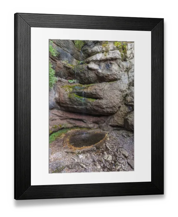 Framed Print : Canada, Quebec, Perce. Mont Ste-Anne, Le Grotte, the grotto waterfall