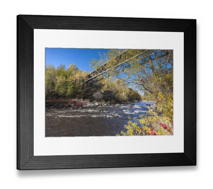 Framed Print : Canada, Quebec, Riviere-du-Loup. Parc des Chutes park in autumn