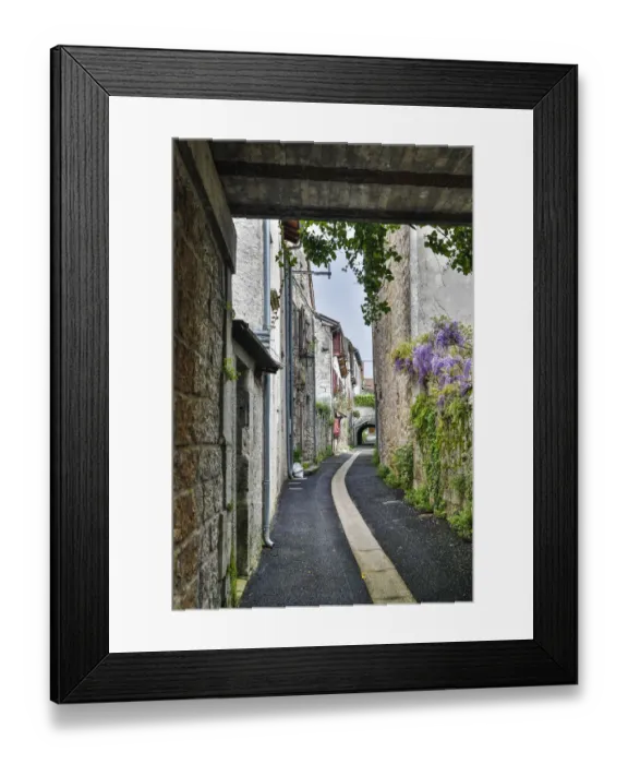 Framed Print : France, Cajarc. Narrow alley Framed Print : France, Cajarc. Narrow alley