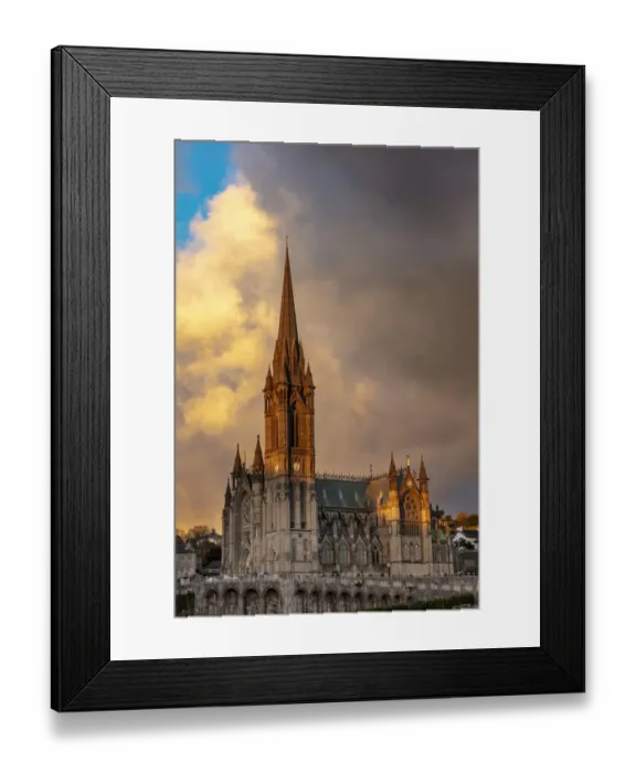 Framed Print : Sunset clouds over St. Colmans Cathedral in Cobh, Ireland Framed Print : Sunset clouds over St. Colmans Cathedral in Cobh, Ireland