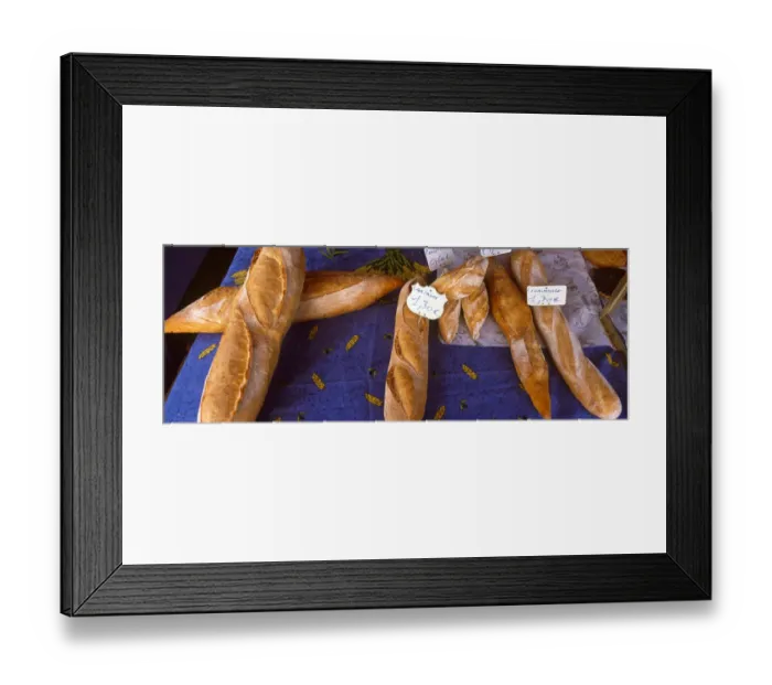 Framed Print : France, Provence. Bread on display at market