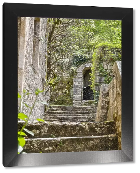 France, Saint-Cirq Lapopie. Stairway in the village