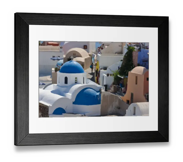 Framed Print : Church on the coast of Aegean Sea. Oia, Santorini Island, Greece Framed Print : Church on the coast of Aegean Sea. Oia, Santorini Island, Greece