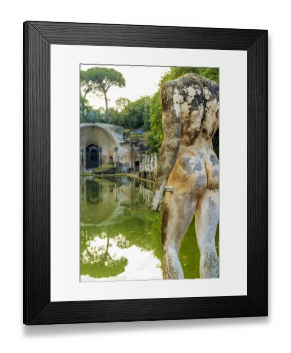Framed Print : Italy, Lazio, Tivoli. Hadrians Villa, UNESCO World Heritage Site. The Canopus