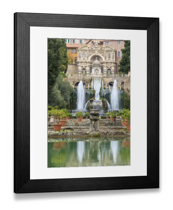 Framed Print : Italy, Lazio, Tivoli. Villa d Este, UNESCO World Heritage Site. Reflecting pools and fountains Framed Print : Italy, Lazio, Tivoli. Villa d Este, UNESCO World Heritage Site. Reflecting pools and fountains