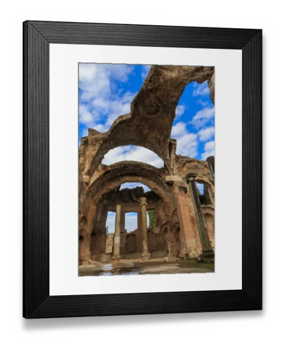 Framed Print : Italy, Lazio, Tivoli. Hadrians Villa, UNESCO World Heritage Site. The Grand Thermae