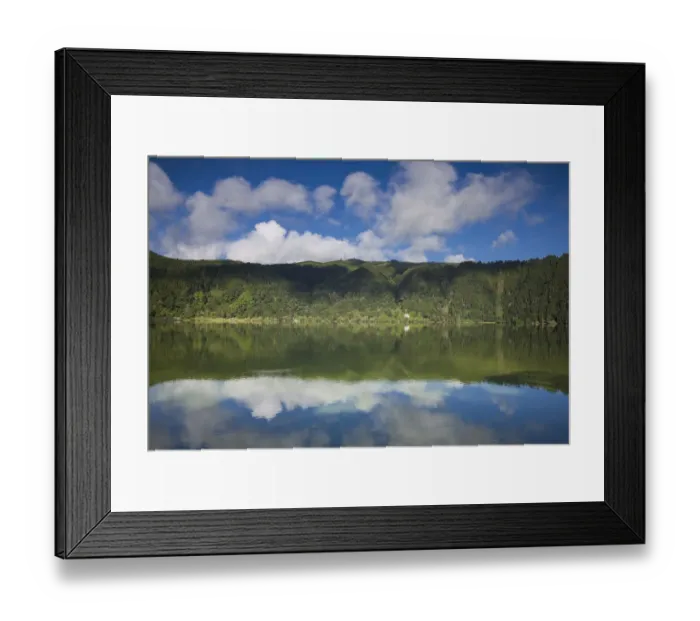 Framed Print : Portugal, Azores, Sao Miguel Island, Furnas. Lago das Furnas Lake