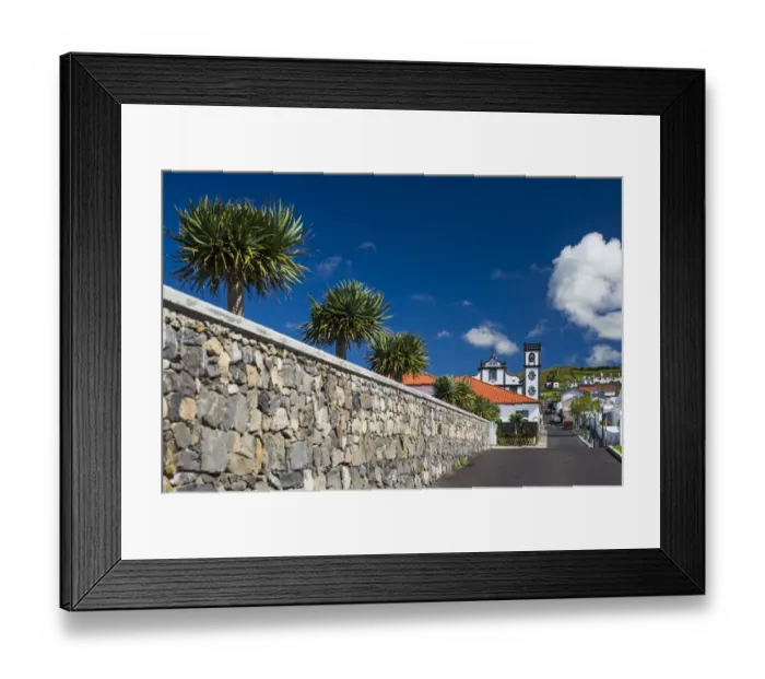 Framed Print : Portugal, Azores, Sao Miguel Island, Povoacao. Town church Framed Print : Portugal, Azores, Sao Miguel Island, Povoacao. Town church