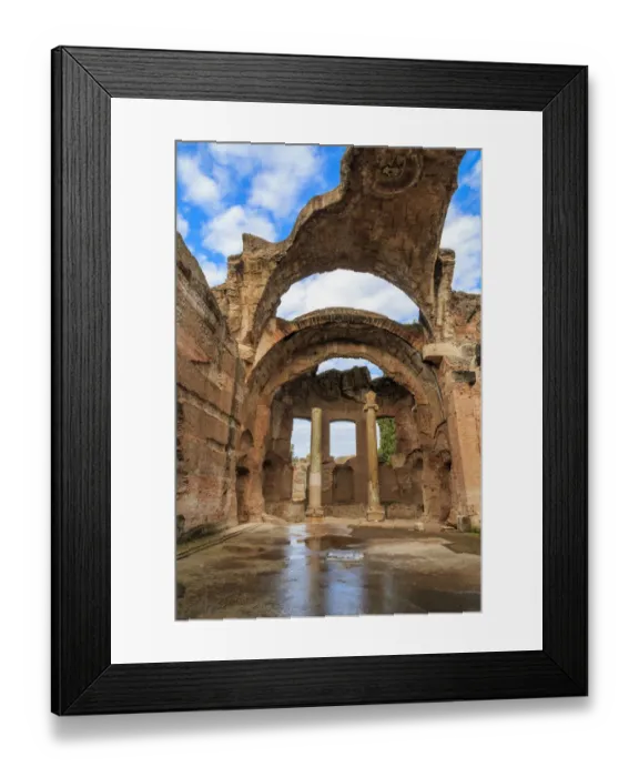 Framed Print : Central Italy, Lazio, Tivoli. Hadrians Villa, UNESCO World Heritage Site, The Grand Thermae